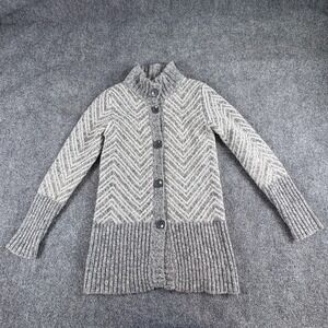 Maryline Cardigan Women S Gray‎ Chevron Knit Boho Cottage Fairy Y2K Hygge Italy
